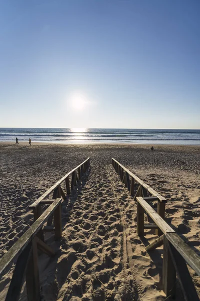 Tiro Vertical Uma Bela Praia Areia — Fotografia de Stock