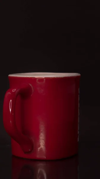 Estudio Interior Tomó Una Taza Rojo Una Taza Café Aislada — Foto de Stock