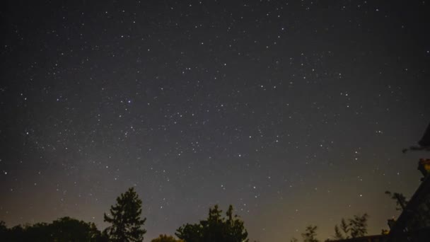 Cielo Nocturno Con Estrellas Vía Láctea — Vídeos de Stock