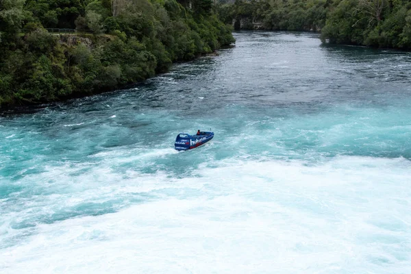 Taupo Nieuw Zealand Mrt 2021 Zicht Blauwe Huka Falls Jet — Stockfoto