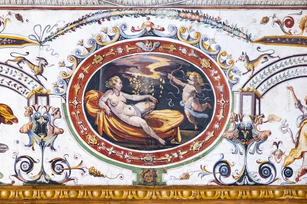 Närbild Antika Målningar Uffizi Gallery Ligger Florens Italien — Stockfoto