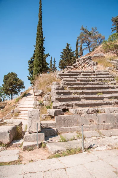 Yunanistan Delphi Antik Tiyatrosunun Kalıntıları — Stok fotoğraf