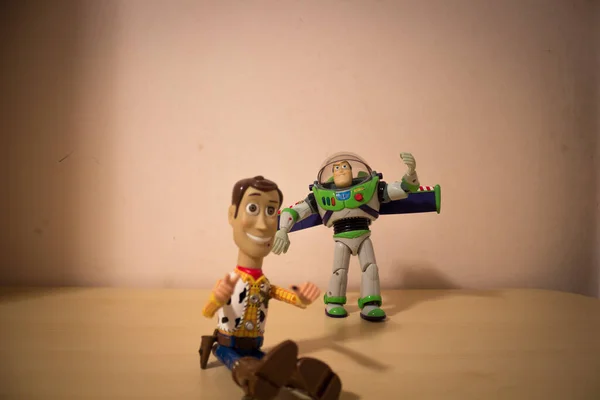 Avola Olaszország Mar 2021 Woody Seriff Buzz Lightyear Játékai Toy — Stock Fotó