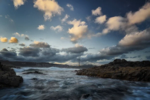 Une Vue Panoramique Gran Canaria Sous Beau Paysage Nuageux Coucher — Photo