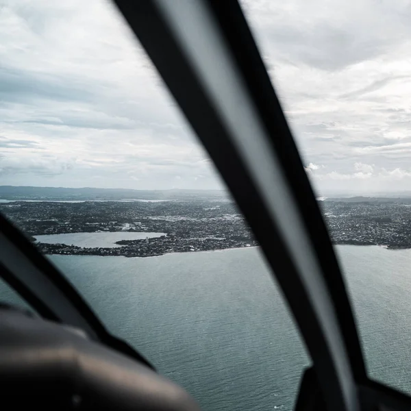 Ein Flugzeugblick Auf Einen Atemberaubenden See Und Reykjavik Kosten Island — Stockfoto