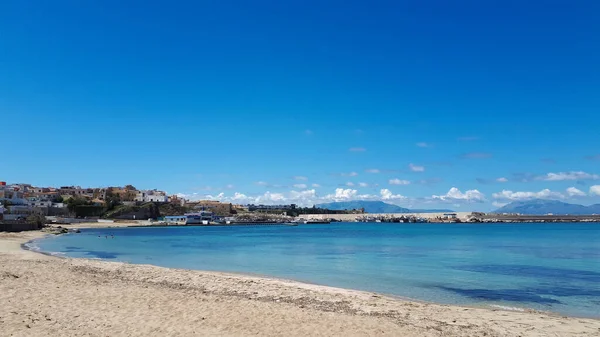 Bela Praia Ensolarada Magaggiari Cidade Cinisi Província Palermo Sicília — Fotografia de Stock