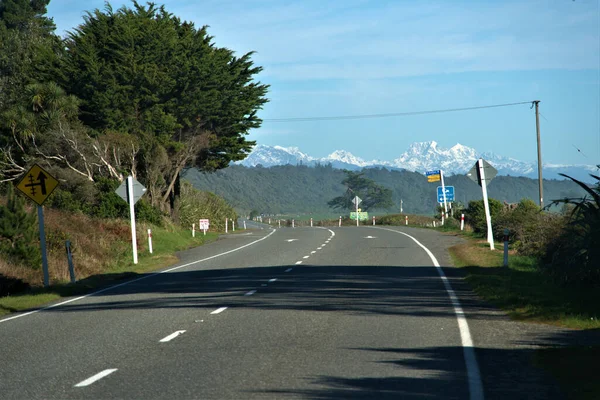 Kumara Junction Highway Looking South Awatuna Hokitika Lockdow March 2020 — Stock Photo, Image