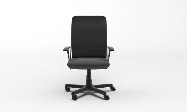 Closeup Shot Black Office Chair White Plain Background — Stock Photo, Image