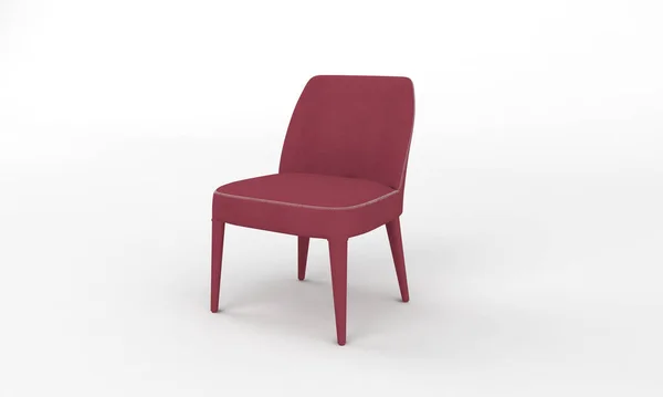 白い平地の背景に赤い柔らかい椅子のクローズアップショット — ストック写真