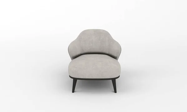 Closeup Shot Gray Soft Chair White Plain Background — Stock Photo, Image