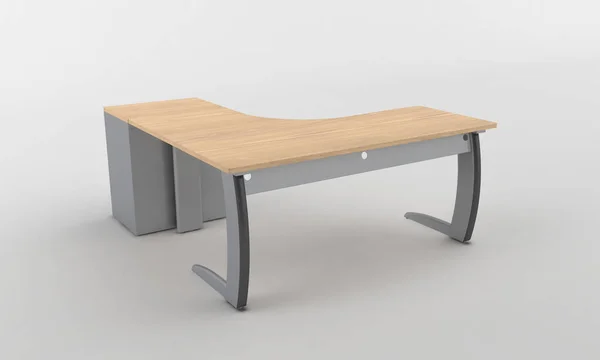 Gjengivelse Moderne Kontorhjørnebord Isolert Hvit Bakgrunn – stockfoto