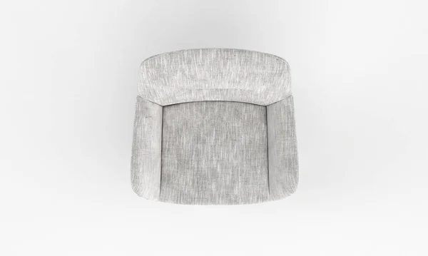 在白色背景上隔离的舒适的浅灰背椅的3D渲染 — 图库照片