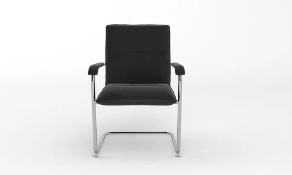 Detailní Záběr Černou Kancelářskou Židli Bílém Prostém Pozadí — Stock fotografie