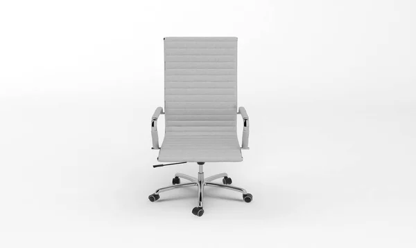 Beyaz Bir Arka Planda Gri Bir Ofis Sandalyesinin Yakın Çekimi — Stok fotoğraf