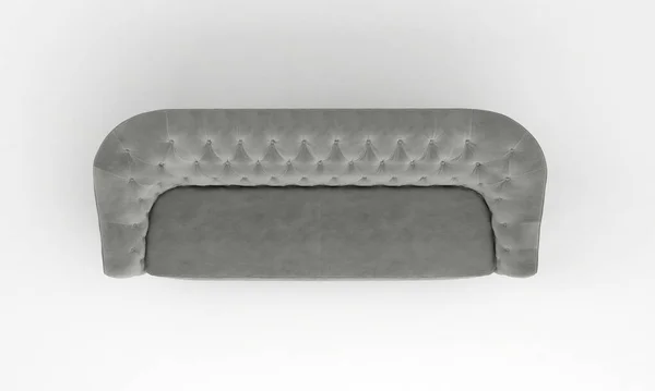 白を基調としたモダンなスタイリッシュなライトグレーのソファの3Dレンダリング — ストック写真