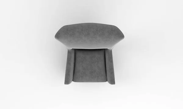 Eine Draufsicht Auf Einen Schicken Grauen Sessel Auf Weißem Schlichten — Stockfoto