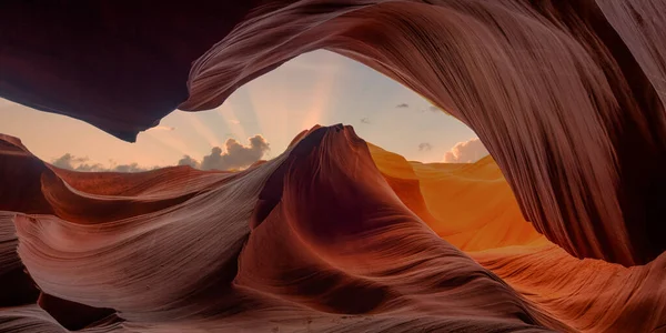 Scenic Shot Slick Rock Formations Antelope Canyon Arizona Usa — Stock Photo, Image