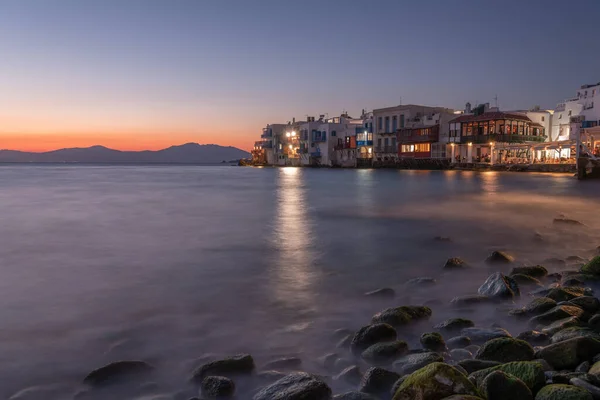 Küçük Venedik Mykonos Town Deniz Kıyısında Güzel Bir Şehir — Stok fotoğraf