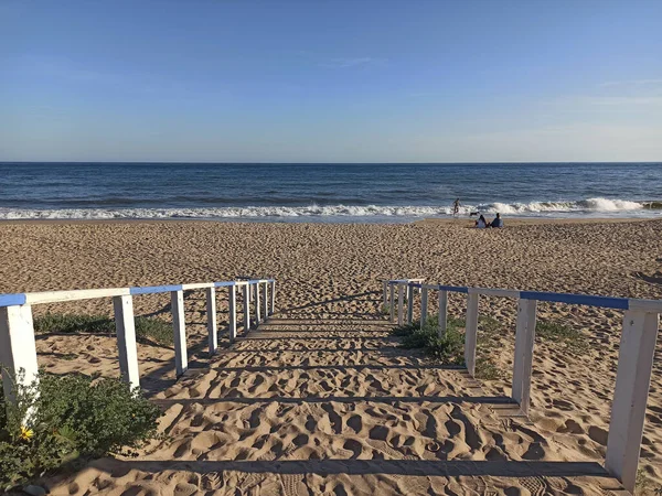 Isla Cristina Spanien März 2021 Hintergrund Des Horizonts Strand Mit — Stockfoto