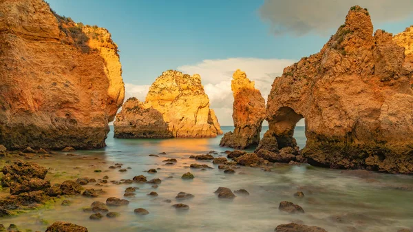 Sonhos Costeiros Nascer Sol Algarve Portugal — Fotografia de Stock