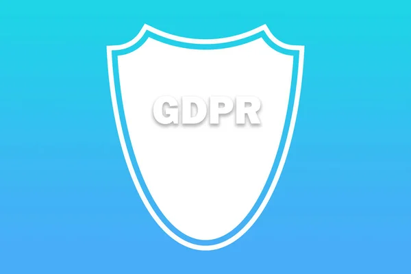 青い背景に Gdpr という文字が書かれた盾 データ保護とセキュリティの概念 — ストック写真