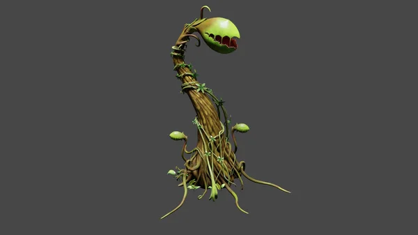 Rendering Växt Monster Isolerad Grå Bakgrund — Stockfoto