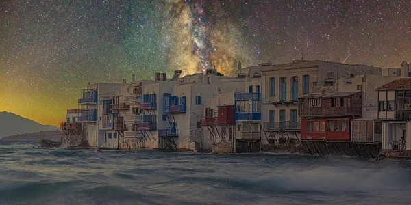 Mykonos Kleines Venedig Griechenland Aug 2020 Insel Mykonos Stadt Mit — Stockfoto
