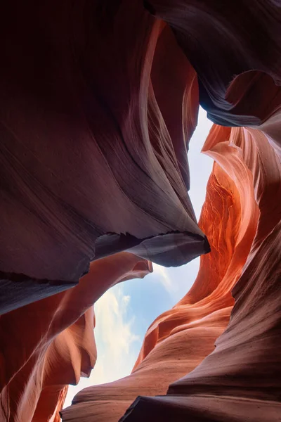 Vertical Shot Slick Rock Formations Antelope Canyon Arizona Usa — Stock Photo, Image