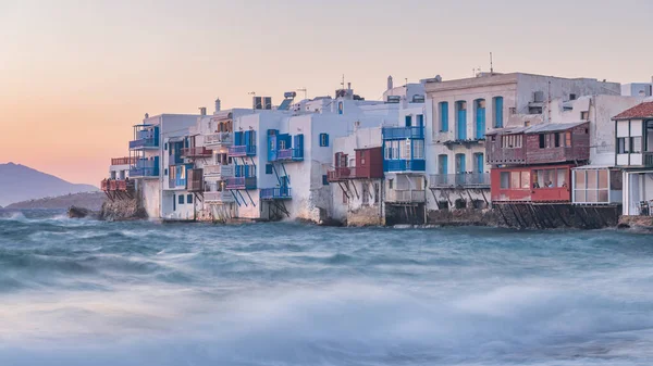 Yunanistan Mykonos Kentinde Suyla Çevrili Küçük Venedik Güzel Bir Görüntüsü — Stok fotoğraf
