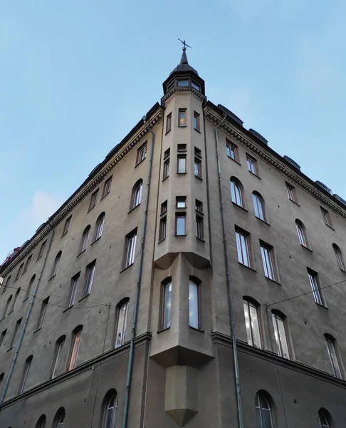 Tiro Ângulo Baixo Uma Casa Apartamento Estocolmo Suécia — Fotografia de Stock