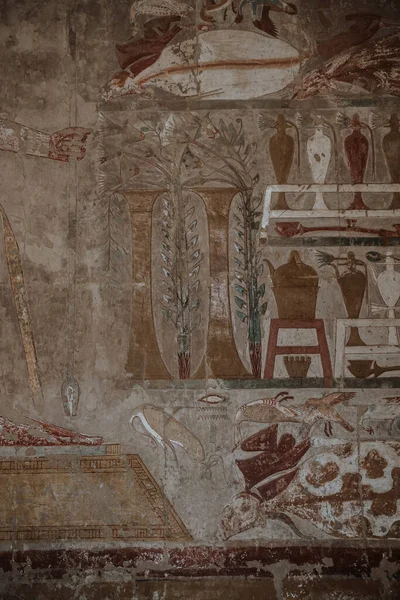 Vertical Shot Murals Queen Hatshepsut Old Temple — 스톡 사진