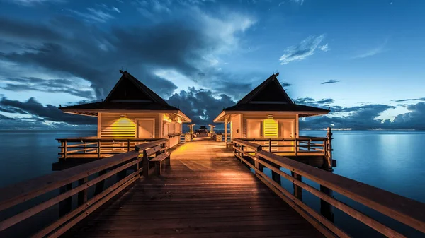 Mesmerizing Scenery Coastal Dreams Sunset Pier Stock Photo