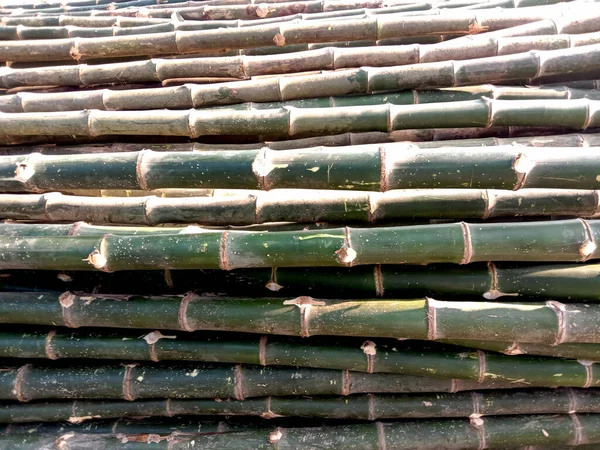 Betakarított Bambuszrudak Egymásra Rakva Eladásra Háttér Textúra — Stock Fotó