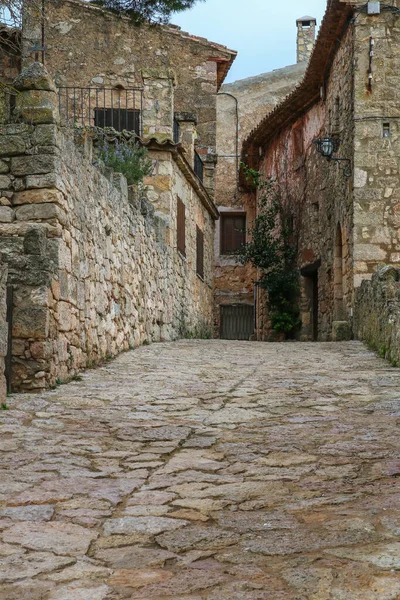 Una Splendida Vista Una Strada Con Una Vecchia Strada Pietra — Foto Stock