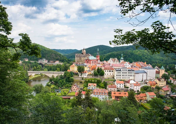 View Loket Town Castle Czech Republic — ストック写真