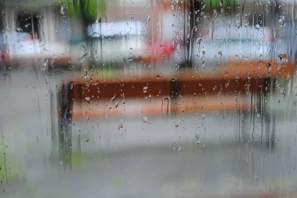 Blurred Shot Bench City Park Rainy Day — ストック写真