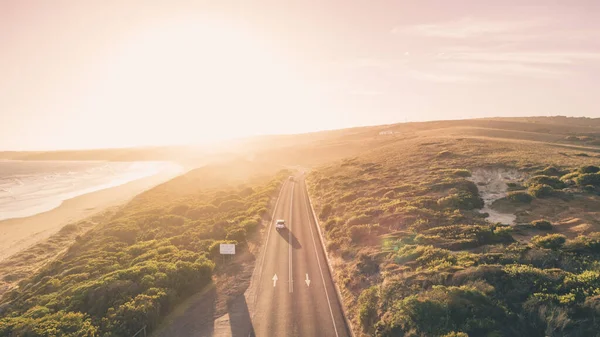 Stunning Aerial View Great Ocean Road Sunset Victoria Australia —  Fotos de Stock