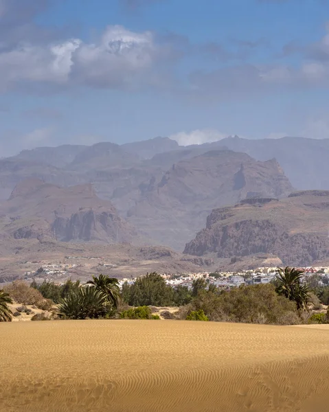 Duinen Maspalomas Tijdens Zonsondergang — Stockfoto