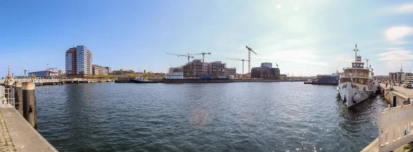 Kiel Tyskland Apr 2021 Panorama Över Industrihamnsområdet Kiel Tyskland — Stockfoto