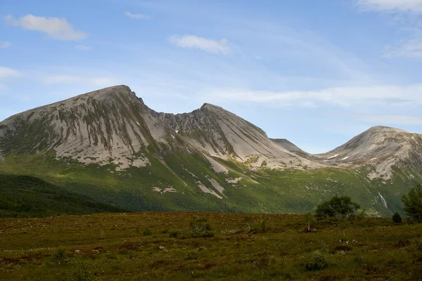 ノルウェー モルデ近くの緑の山々の豪華なショット — ストック写真