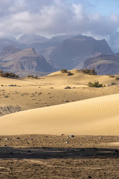 Duinen Maspalomas Tijdens Zonsondergang — Stockfoto