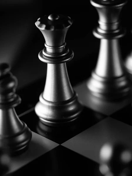 Сірий Крупним Планом Знімок Шахових Фігур — стокове фото