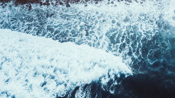 Vue Aérienne Imprenable Sur Les Vagues Les Plages Coucher Soleil — Photo