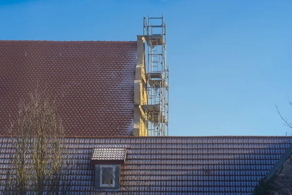 Das Dach Eines Bau Befindlichen Gebäudes — Stockfoto