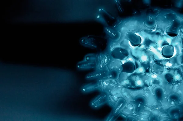 Rendering Virus Cell Blue Background — 图库照片