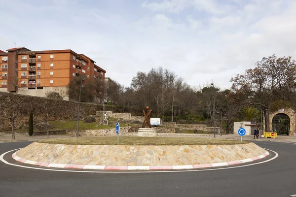 Plasencia Spanien Feb 2021 Plasencia Spanien Februari 2021 Roundabout Tillägnad — Stockfoto