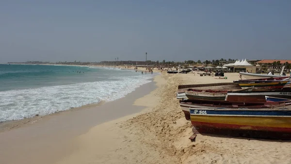 Santa Maria Cabo Verde Dec 2017 Praia Santa Maria Sal — Fotografia de Stock