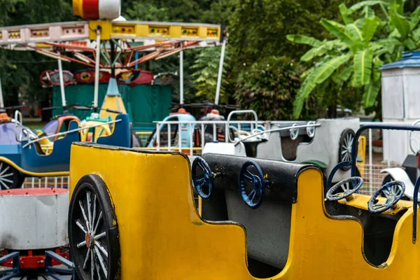 Colorful Cars Merry Carousel Amusement Park — Stock Photo, Image