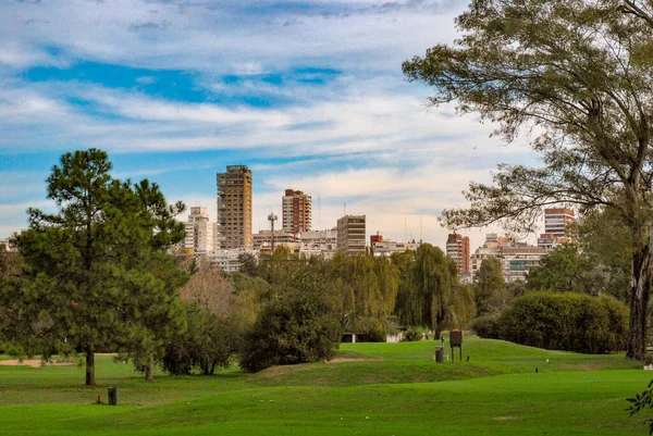 Buenos Aires Campo Golf Palermo Con Grattacieli Alle Spalle Argentina — Foto Stock