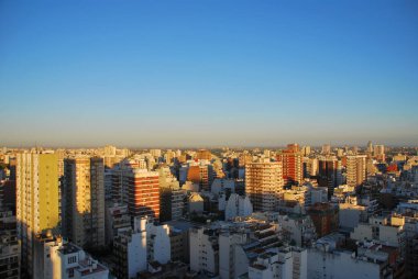 early morning light on Buenos Aires highrises, Belgrano neighborhood clipart